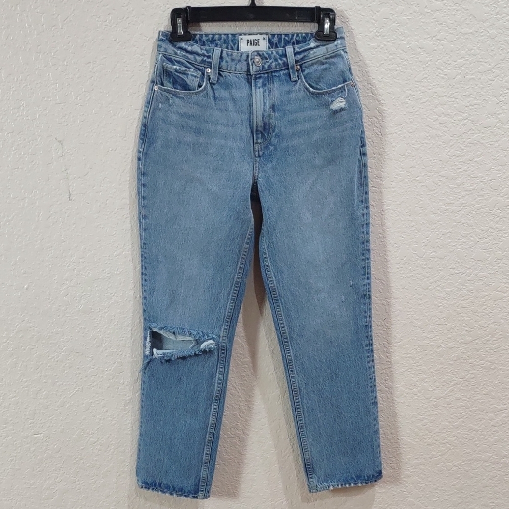 PAIGE Light Blue Cropped Ankle Jeans